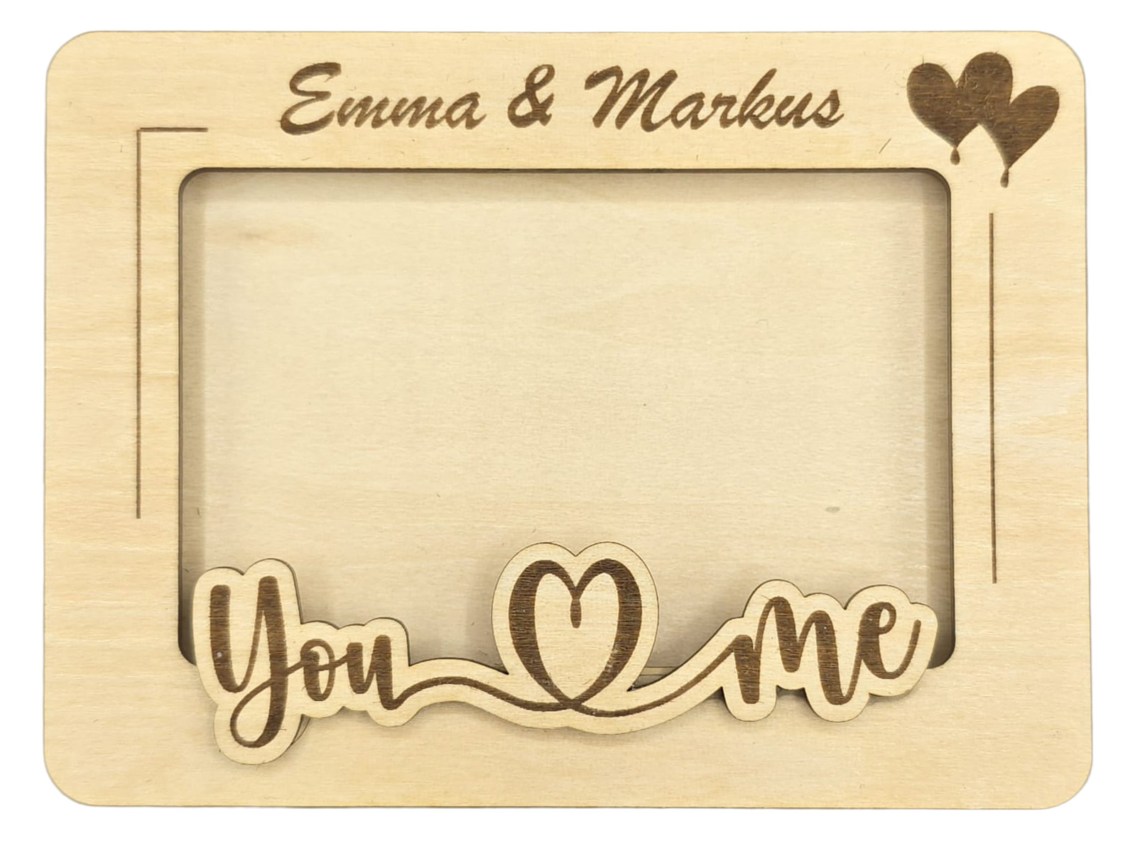 Personalisierter Foto Magnet aus Holz – mit Namen & Foto – Geschenk für Paare – Bild 2